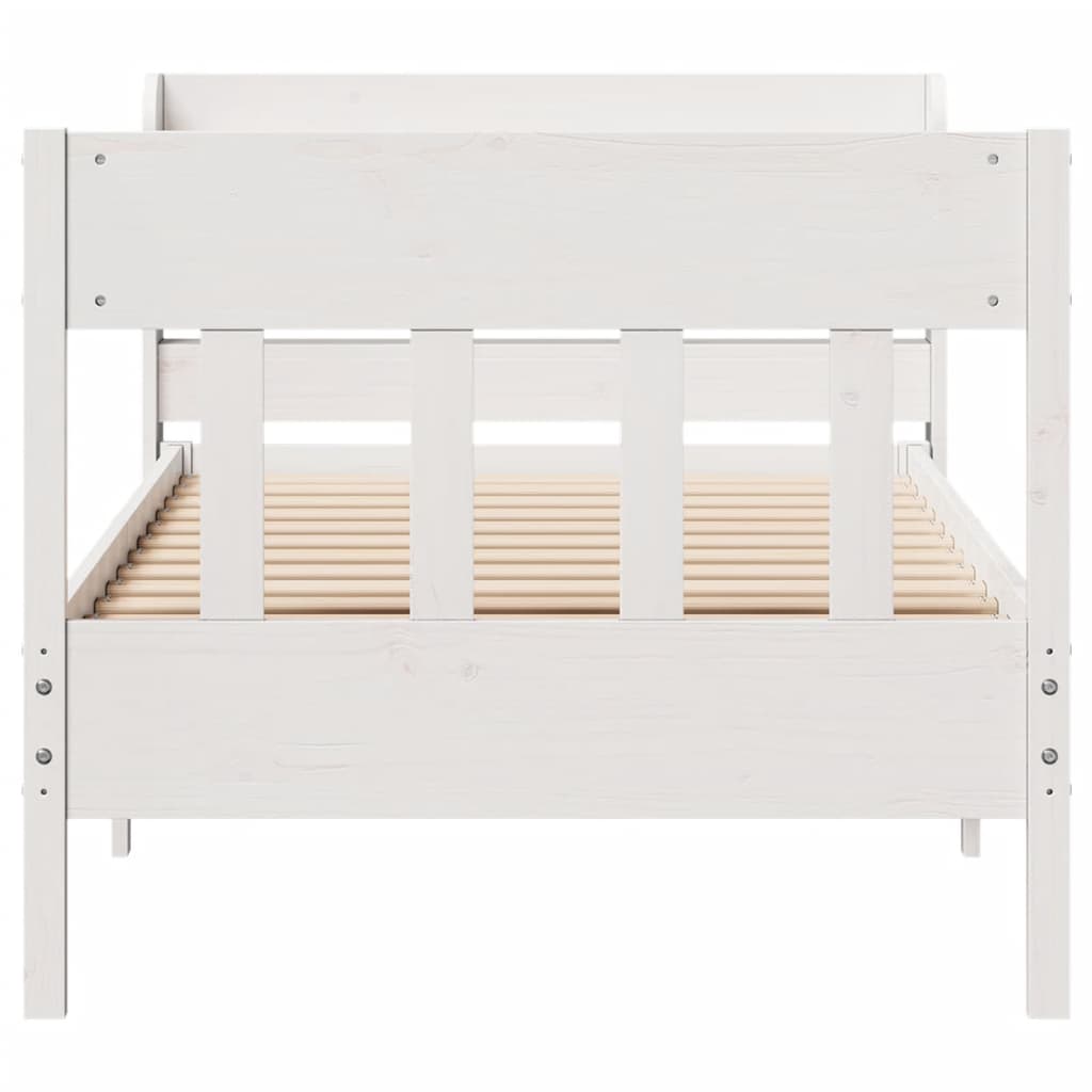 vidaXL Bedframe zonder matras massief grenenhout wit 90x200 cm, foto 4