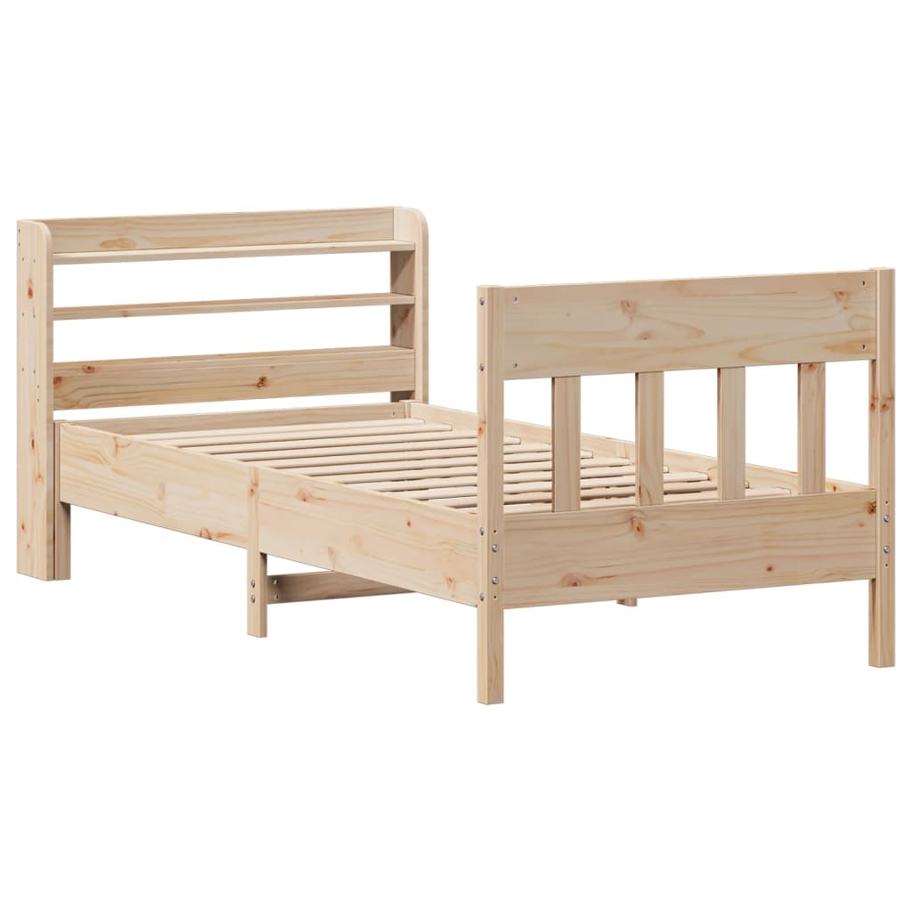 vidaXL Bedframe zonder matras massief grenenhout 75x190 cm afbeelding