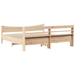 Rám postele s čelem 200 x 200 cm masivní borové dřevo - obrázek 8