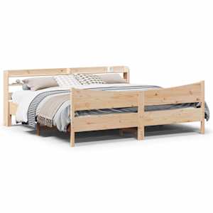 Posteljni okvir z vzglavjem 180x200 cm borovina