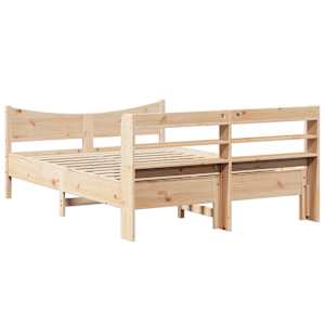 Rám postele s čelem 160 x 200 cm masivní borové dřevo - obrázek 8
