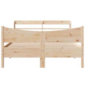Rám postele s čelem bílý 140 x 200 cm masivní borové dřevo - obrázek 4
