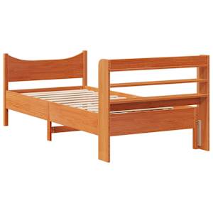 Rám postele s čelem voskově hnědý 75 x 190 cm masivní borovice - obrázek 8