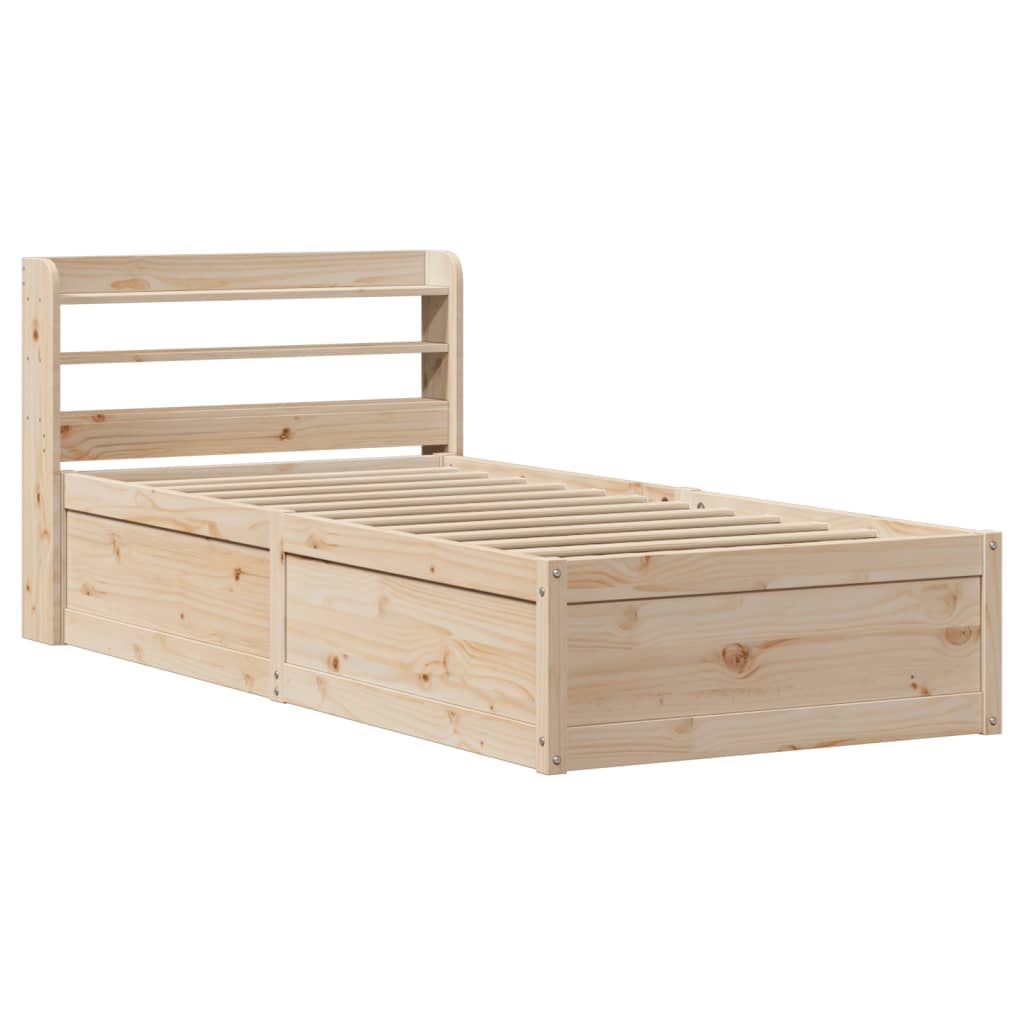 vidaXL Rám postele s čelem 90 x 200 cm masivní borové dřevo