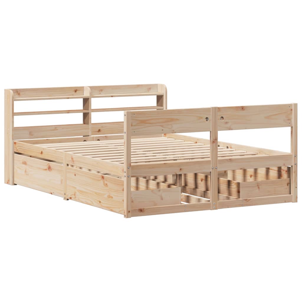 vidaXL Bedframe zonder matras massief grenenhout 140x200 cm afbeelding