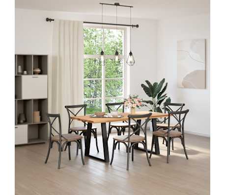 vidaXL Esstisch Hellbraun 180x80x74 cm Massivholz Eiche Rechteckig