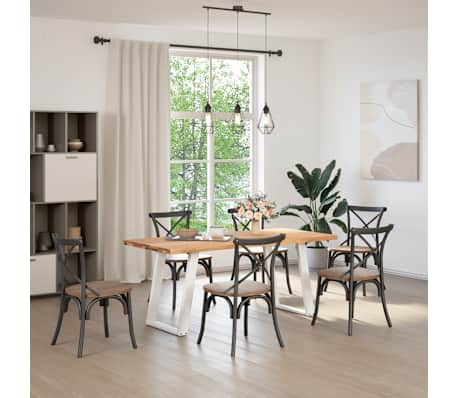 vidaXL Esstisch Hellbraun 180x80x74 cm Massivholz Eiche Rechteckig