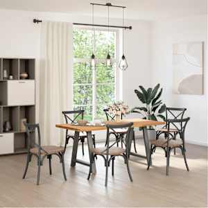 vidaXL Esstisch Hellbraun 180x80x74 cm Massivholz Eiche Rechteckig