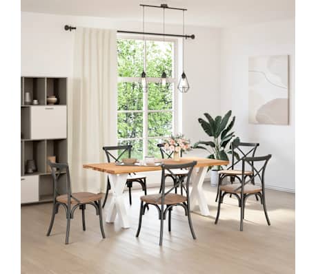 vidaXL Esstisch Hellbraun 180x80x74 cm Massivholz Eiche Rechteckig