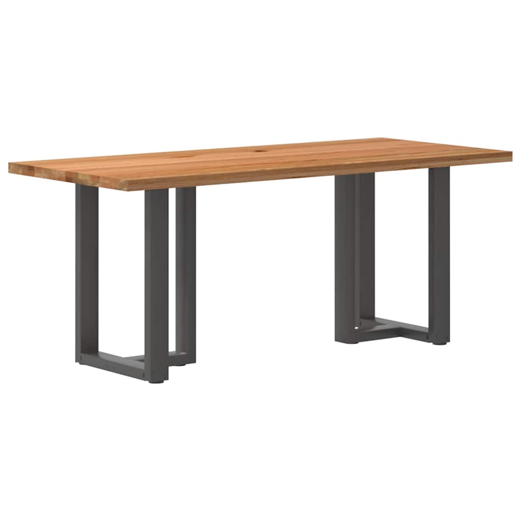 vidaXL Eettafel rechthoekig 180x80x74 cm massief eikenhout lichtbruin