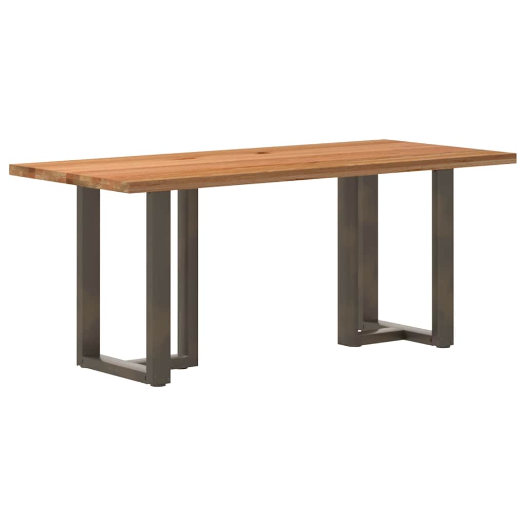 vidaXL Eettafel rechthoekig 180x80x74 cm massief eikenhout lichtbruin