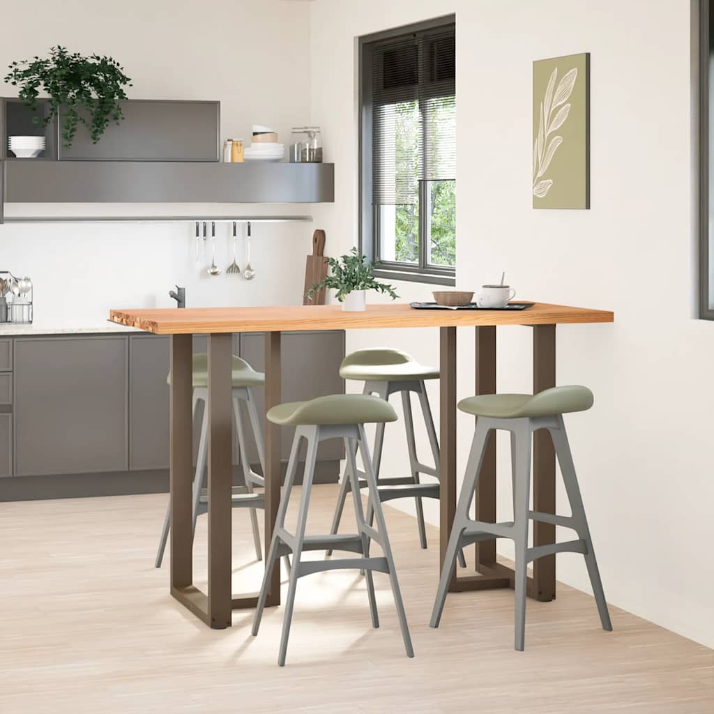 vidaXL Bartafel rechthoekig 180x80x112 cm massief eikenhout lichtbruin afbeelding