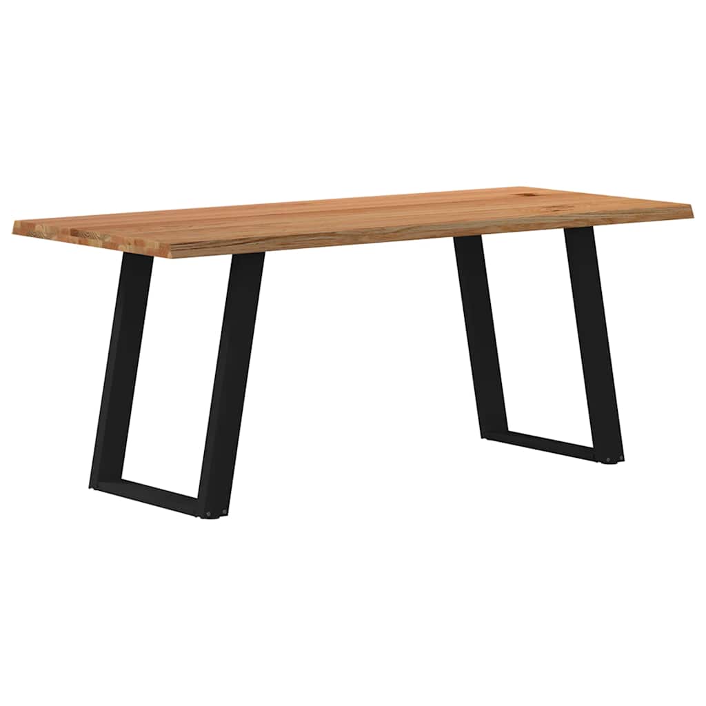 vidaXL Eettafel met natuurlijke rand massief eikenhout rechthoekig