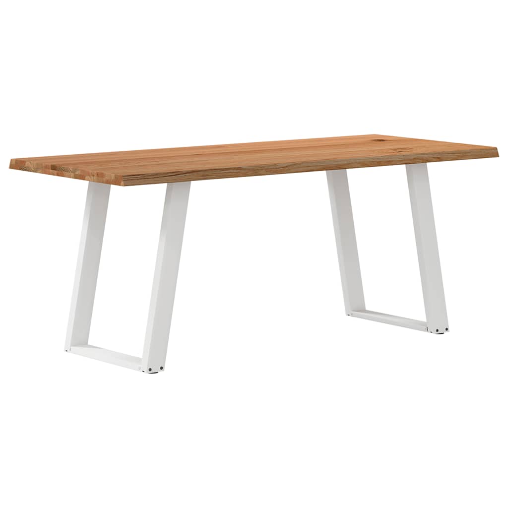 vidaXL Eettafel met natuurlijke rand massief eikenhout rechthoekig