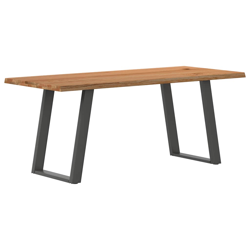 vidaXL Eettafel met natuurlijke rand massief eikenhout rechthoekig