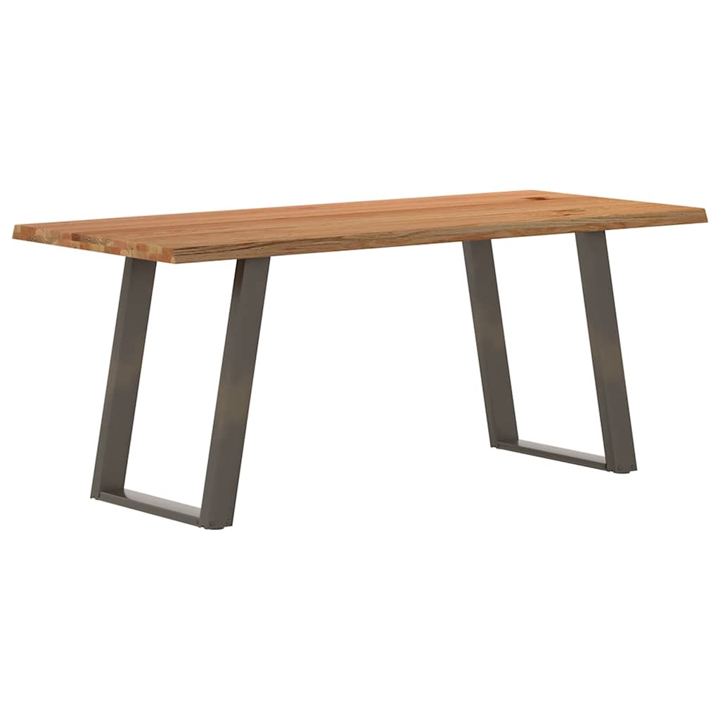 vidaXL Eettafel met natuurlijke rand massief eikenhout rechthoekig