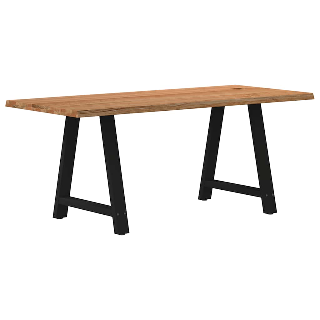vidaXL Eettafel met natuurlijke rand massief eikenhout rechthoekig