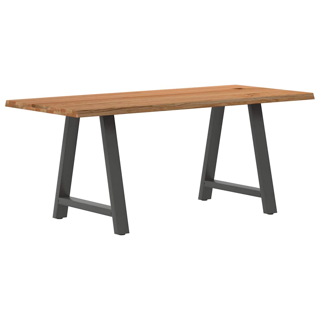 vidaXL Eettafel met natuurlijke rand massief eikenhout rechthoekig