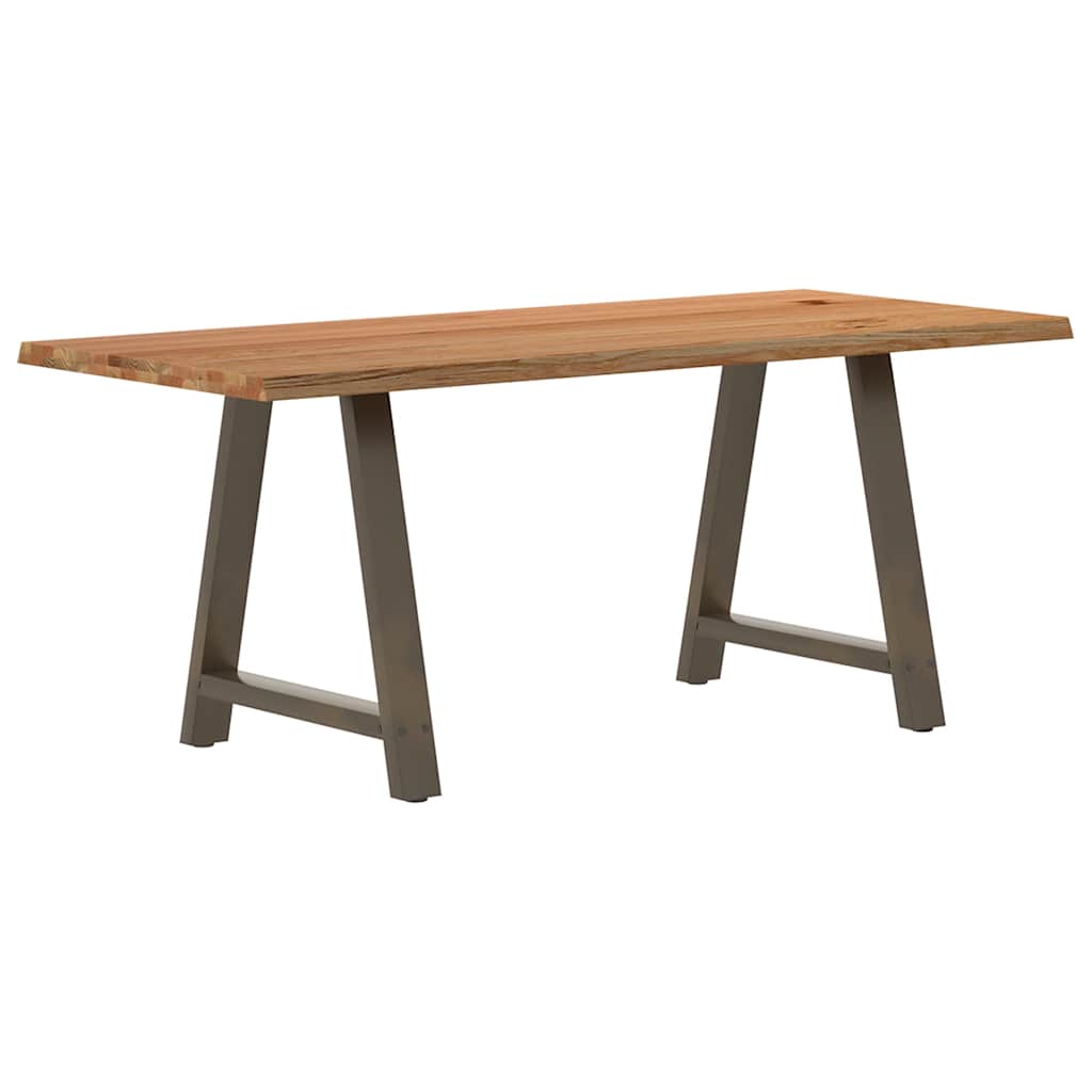 vidaXL Eettafel met natuurlijke rand massief eikenhout rechthoekig