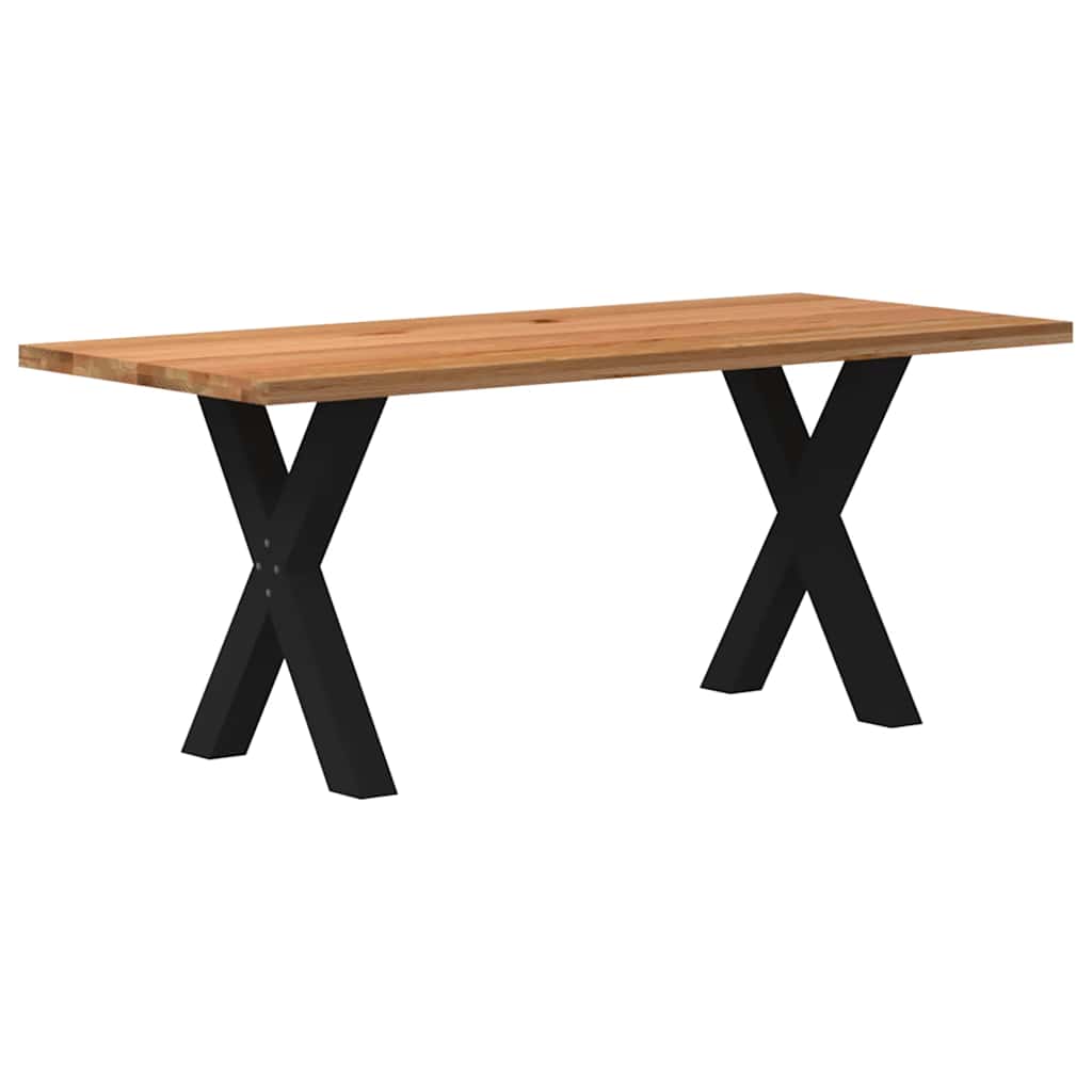 vidaXL Eettafel met natuurlijke rand massief eikenhout rechthoekig