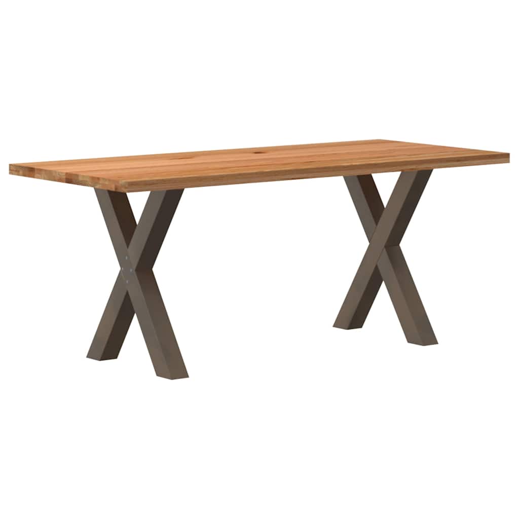 vidaXL Eettafel met natuurlijke rand massief eikenhout rechthoekig