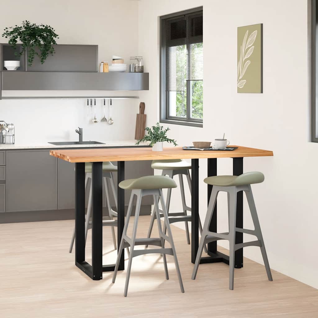 vidaXL Bartafel met natuurlijke rand 180x80x92 cm massief eikenhout afbeelding