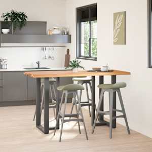 vidaXL Table de bar rectangulaire en ch&ecirc;ne massif avec bords naturels 180 x 80 x 92 cm