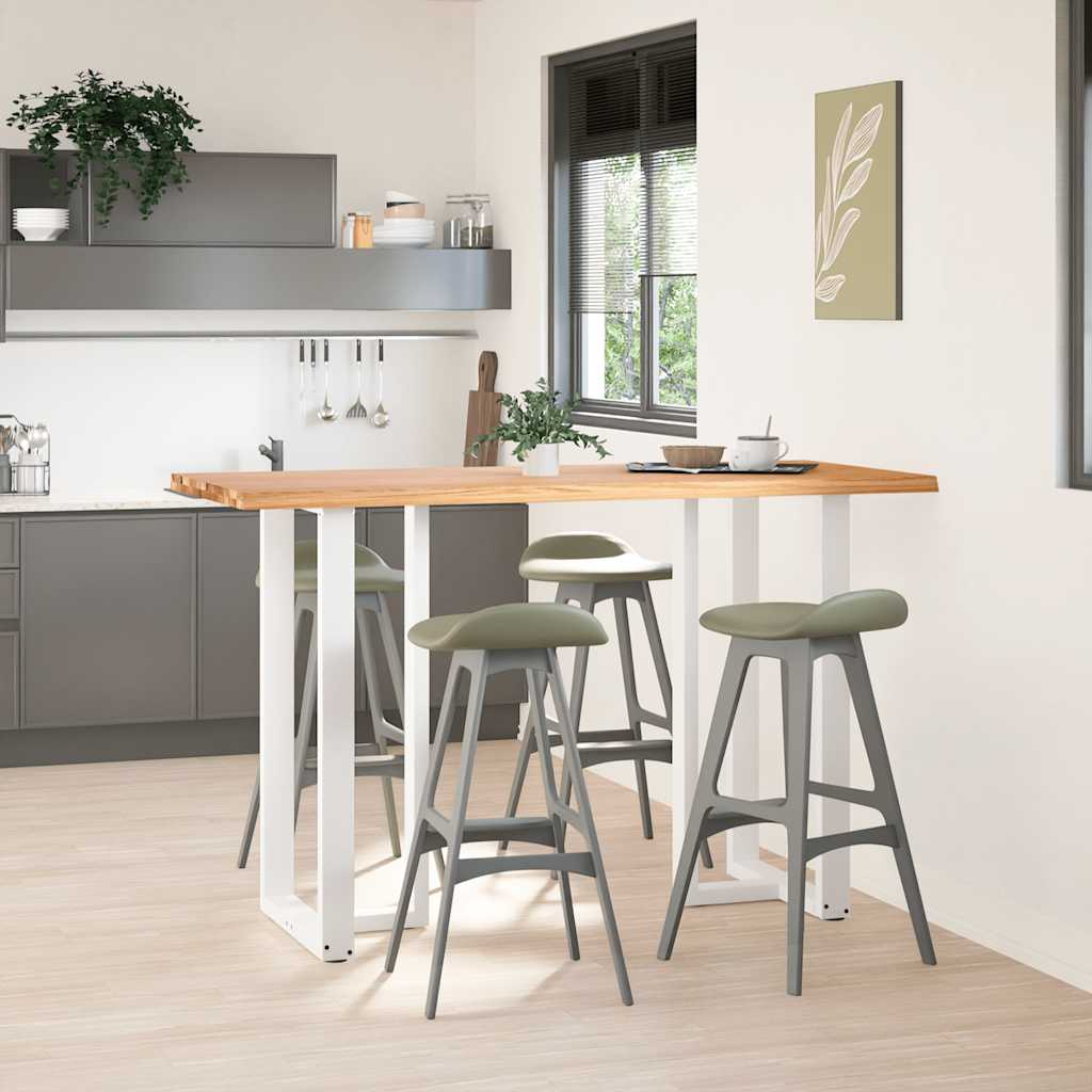 vidaXL Bartafel met natuurlijke rand 180x80x102 cm massief eikenhout afbeelding
