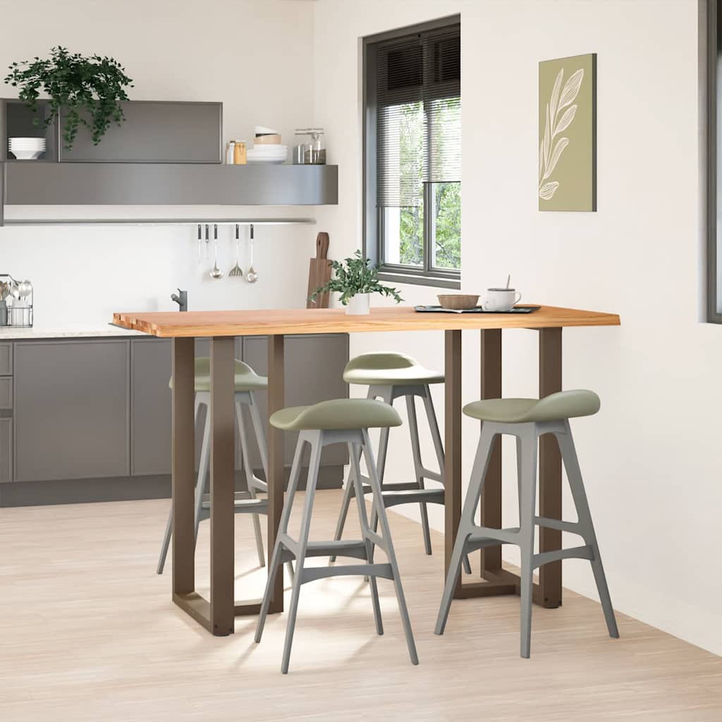 vidaXL Eettafel met natuurlijke rand massief eikenhout rechthoekig afbeelding