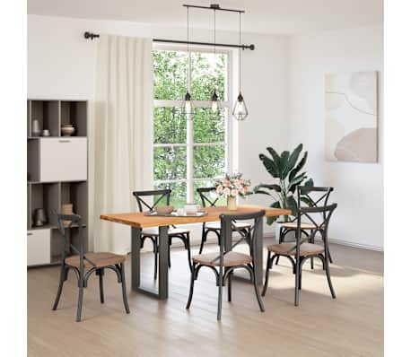 vidaXL Dining Table Light brown, Anthracite