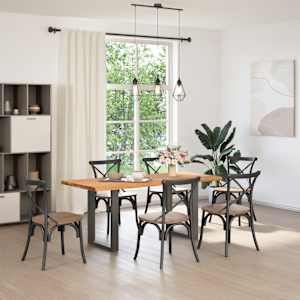 vidaXL Dining Table Light brown, Anthracite