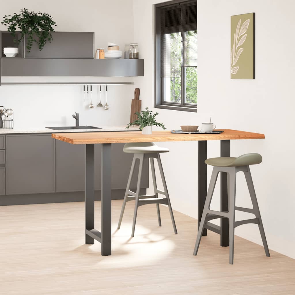 Bartafel rechthoekig 180x80x102 cm massief eikenhout lichtbruin