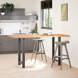 vidaXL Table de bar rectangulaire en bois massif de ch&ecirc;ne marron clair 200 x 80 x 102 cm