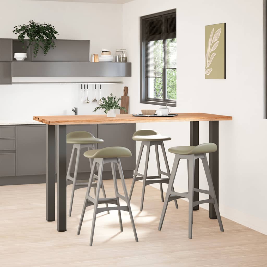 vidaXL Bartafel rechthoekig 200x80x112 cm massief eikenhout lichtbruin afbeelding