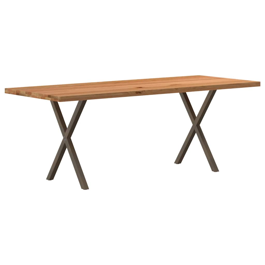 vidaXL Eettafel rechthoekig 200x80x74 cm massief eikenhout lichtbruin