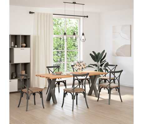 vidaXL Esstisch Hellbraun 200x80x74 cm Massivholz Eiche Rechteckig