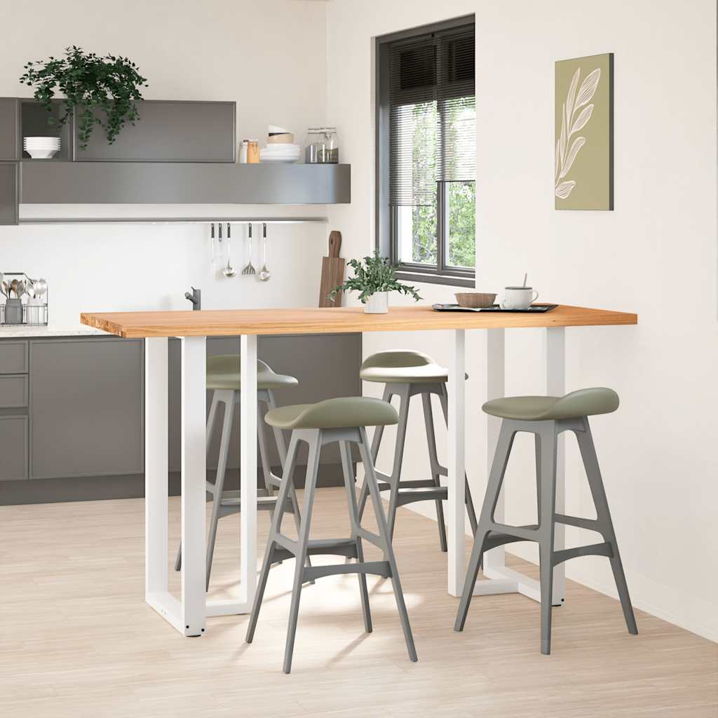 vidaXL Bartisch Hellbraun 200x80x102 cm Massivholz Eiche Rechteckig