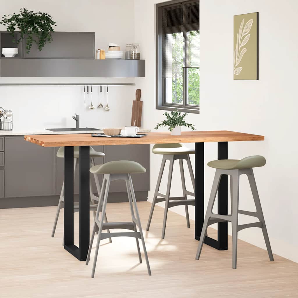vidaXL Bartafel rechthoekig 200x80x102 cm massief eikenhout lichtbruin afbeelding