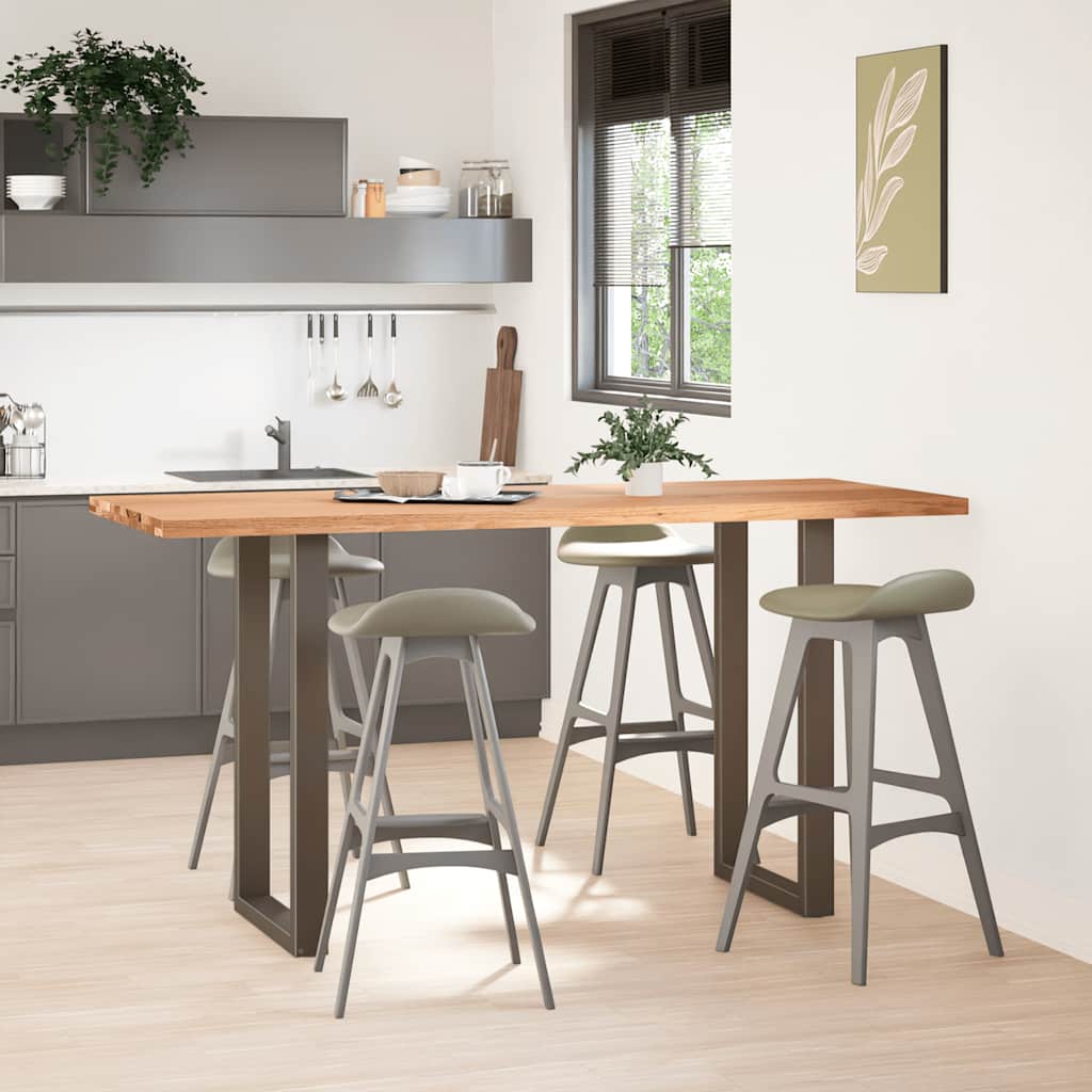 Bartafel rechthoekig 200x80x102 cm massief eikenhout lichtbruin