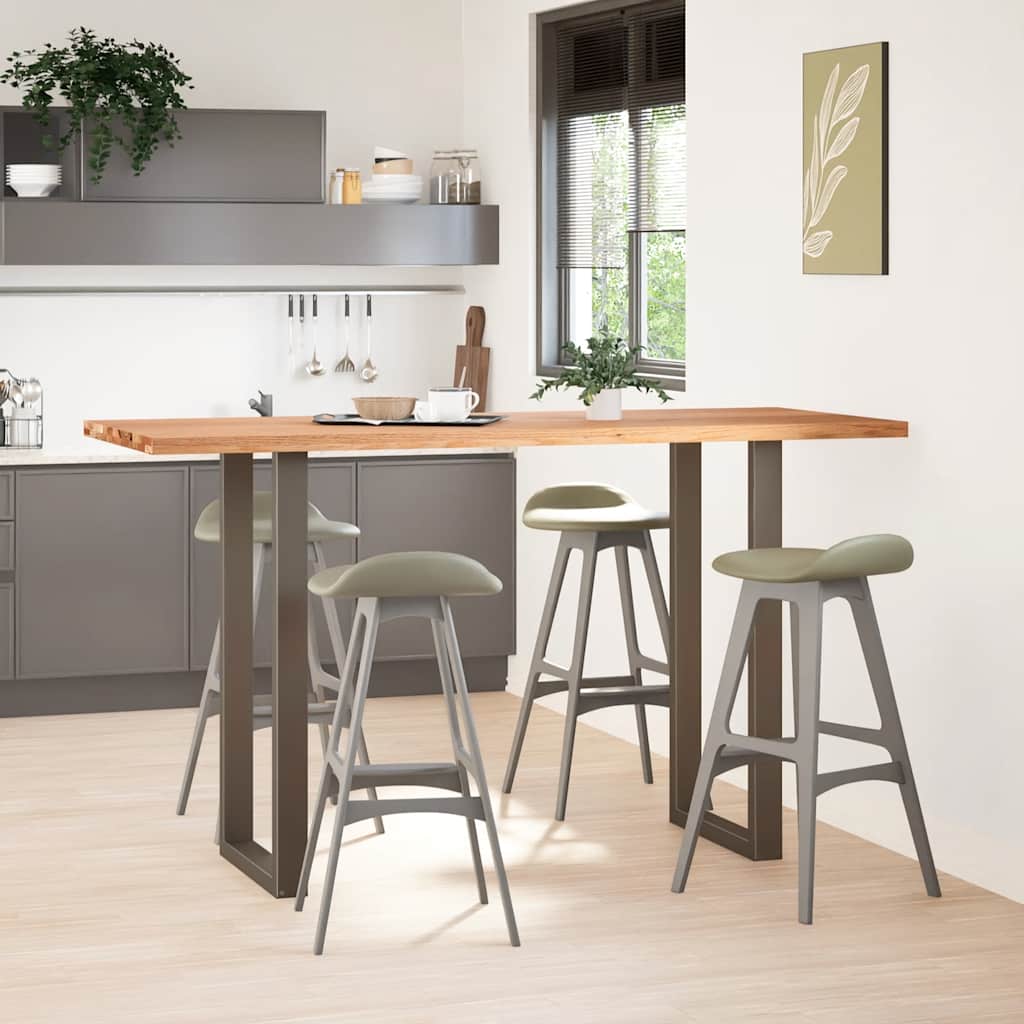 vidaXL Bartafel rechthoekig 200x80x112 cm massief eikenhout lichtbruin afbeelding