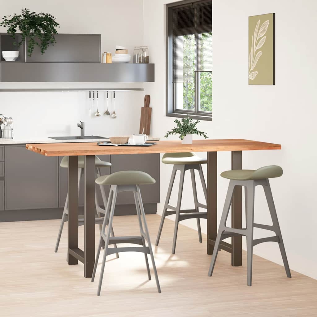 Bartafel rechthoekig 200x80x102 cm massief eikenhout lichtbruin