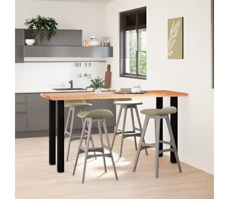 vidaXL Table de bar rectangulaire en ch&ecirc;ne massif avec bords naturels 200 x 80 x 92 cm