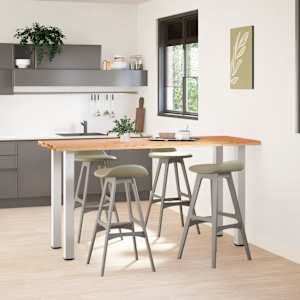 vidaXL Bartisch mit Baumkanten 200x80x92cm Massivholz Eiche Rechteckig