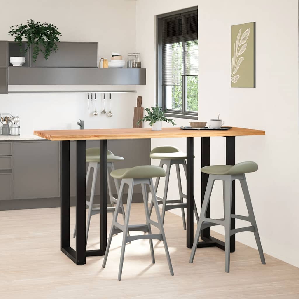 vidaXL Bartafel rechthoekig boomrand 200x80x102 cm massief eikenhout afbeelding