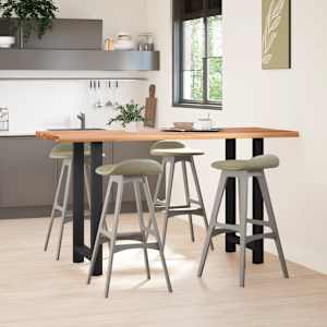 vidaXL Bartisch mit Baumkanten 200x80x102 cm Massivholz Rechteckig