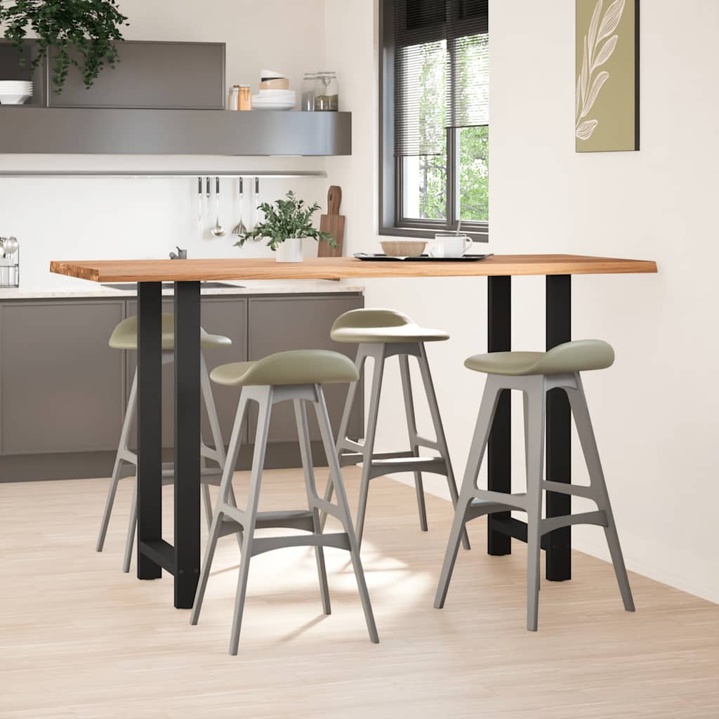 vidaXL Bartafel rechthoekig boomrand 200x80x112 cm massief eikenhout afbeelding