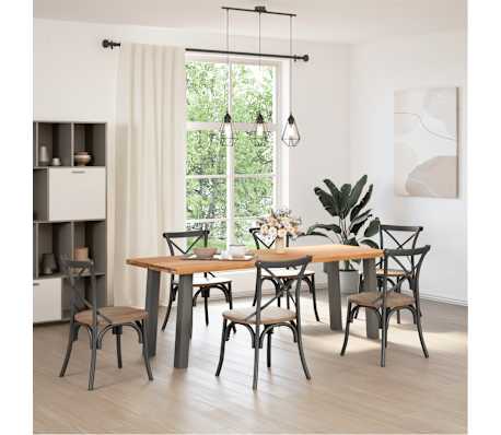 vidaXL Dining Table Light brown, Anthracite