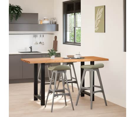 vidaXL Bartisch Hellbraun 180x80x92 cm Massivholz Eiche Rechteckig