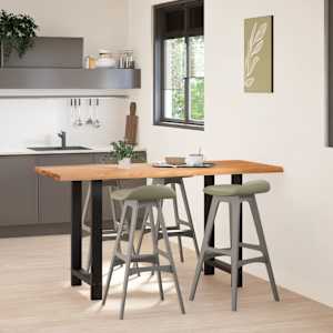 vidaXL Bartisch Hellbraun 180x80x92 cm Massivholz Eiche Rechteckig