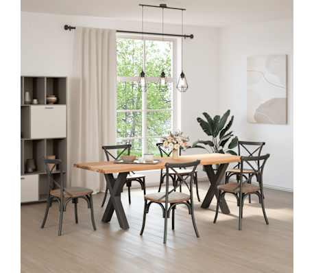 vidaXL Esstisch Hellbraun 240x80x74 cm Massivholz Eiche Rechteckig